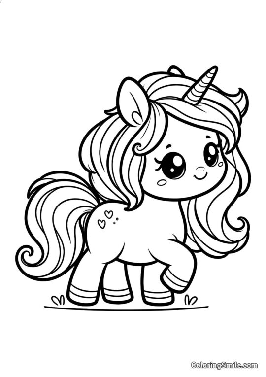Roztomilý jednorožec - Omalovánka