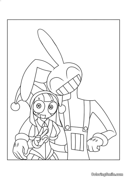 Pomni a Jacks v objetí Pomni a Jacks v objetí - Omalovánka