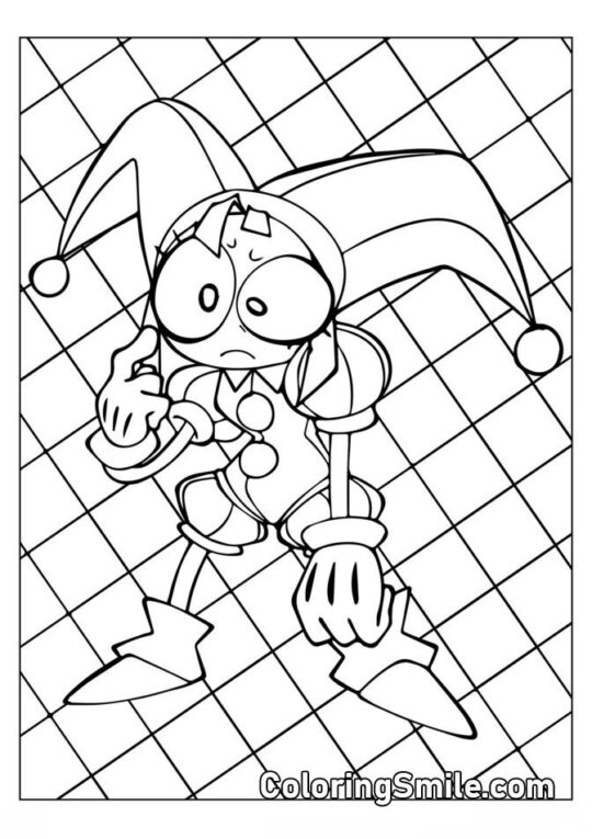 Pomni na kostkovaném pozadí Pomni na kostkovaném pozadí - Omalovánka