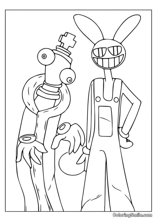 Korál a Jacks z digitálního kruhu Korál a Jacks z digitálního kruhu - Omalovánka