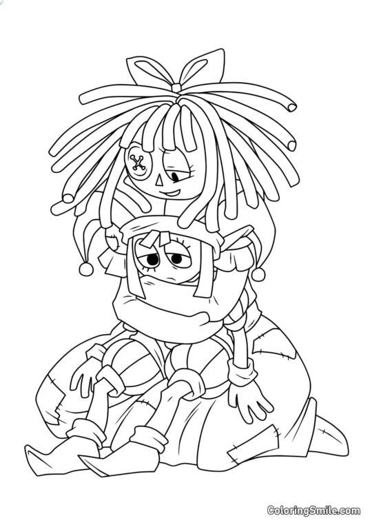 Ragata objímá Pomni Ragata objímá Pomni - Omalovánka