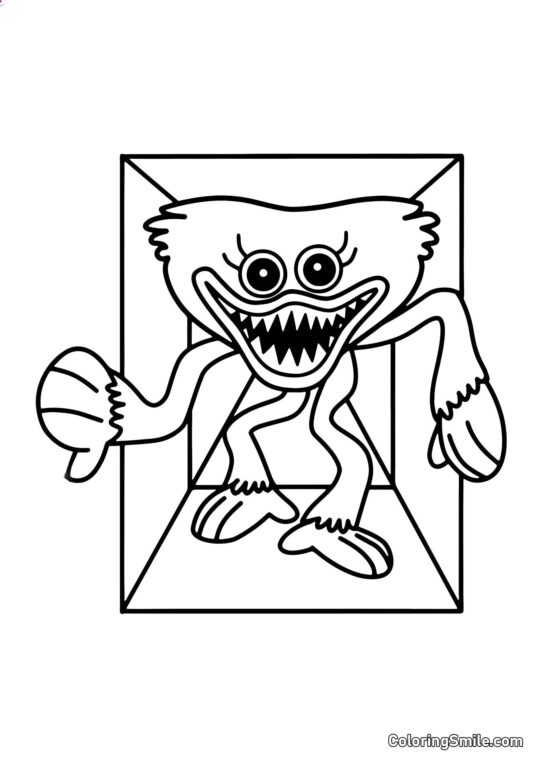 Huggy Wuggy v ventilační šachtě Huggy Wuggy v ventilační šachtě - Omalovánka