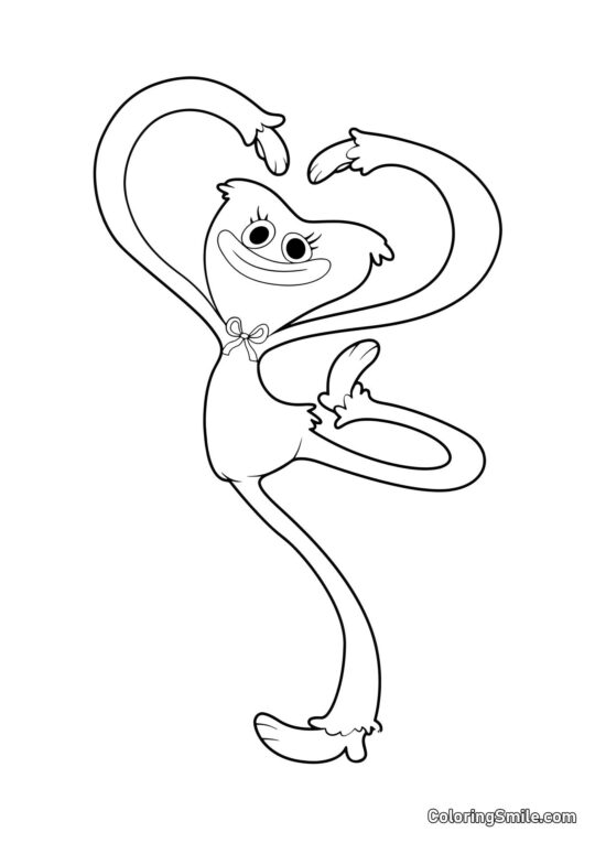 Kissy Missy s rukama ve tvaru srdce Kissy Missy s rukama ve tvaru srdce - Omalovánka