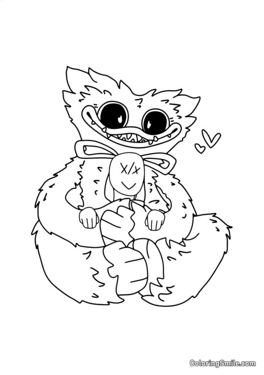 Bebe Huggy Wuggy s králíkem Bebe Huggy Wuggy s králíkem - Omalovánka