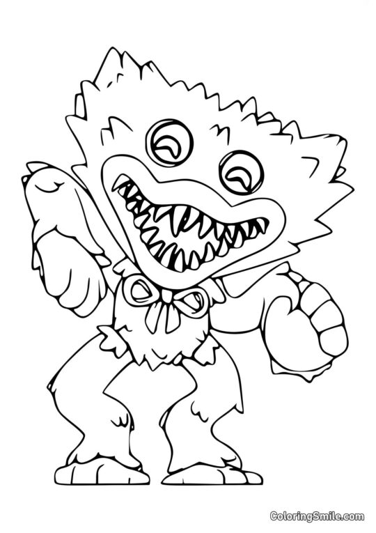 Hravý Huggy Wuggy Hravý Huggy Wuggy - Omalovánka