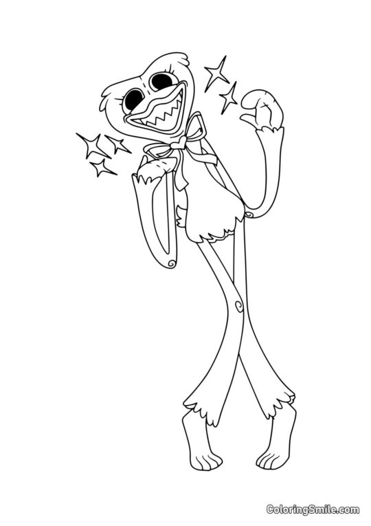 Huggy Wuggy se baví Huggy Wuggy se baví - Omalovánka