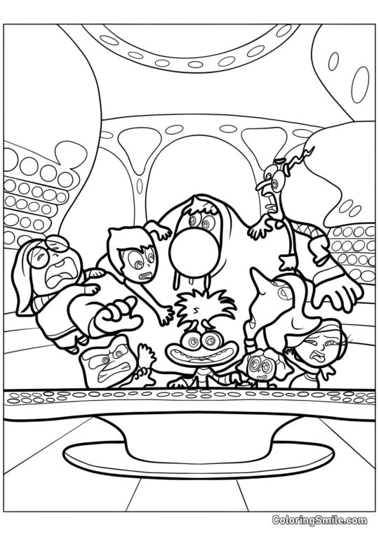 Emoce Riley u řídicího panelu Emoce Riley u řídicího panelu - Omalovánka