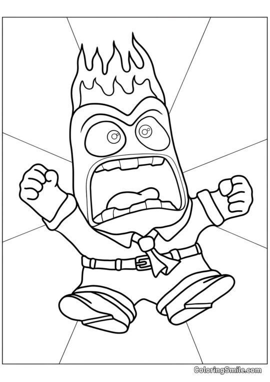 Emoce Hněv v zuřivosti Emoce Hněv v zuřivosti - Omalovánka