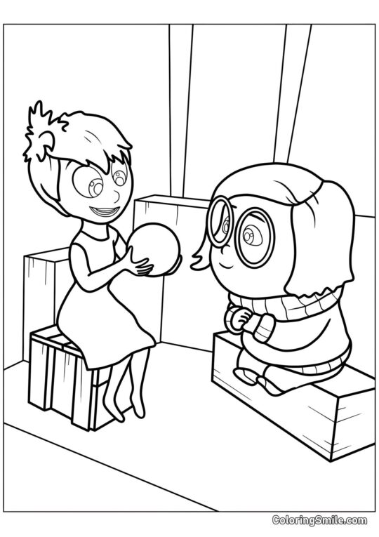 Radost s paměťovou koulí a Smutek Radost s paměťovou koulí a Smutek - Omalovánka