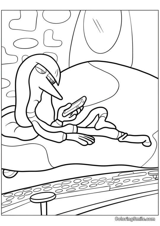 Smutek ležící na pohovce Smutek ležící na pohovce - Omalovánka