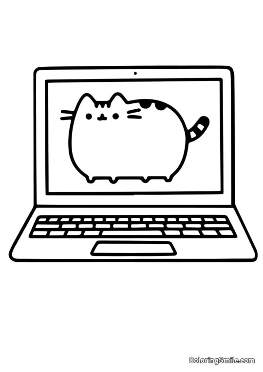 Pusheen kočka zápisník - Omalovánka