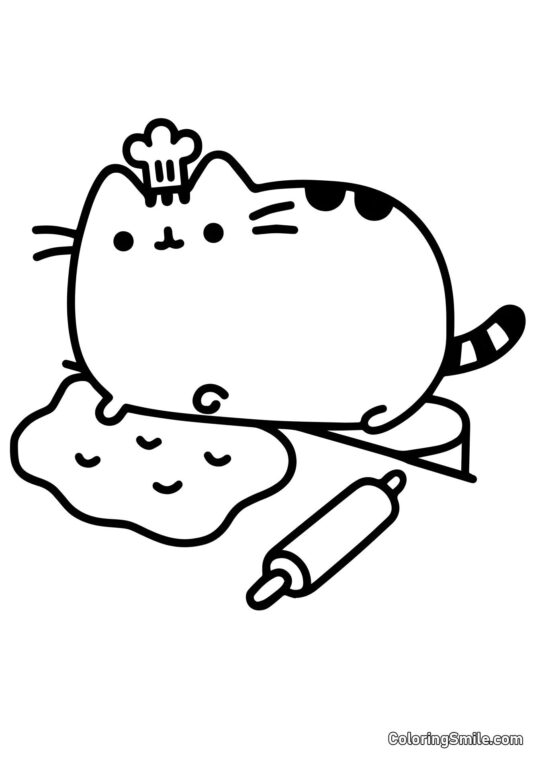Pusheen šéfkuchař - Omalovánka