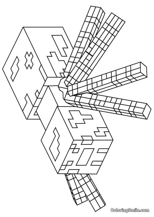 Minecraft pavouk Minecraft pavouk - Omalovánka