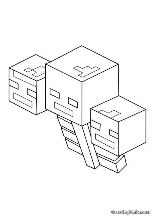 Minecraft Wither Minecraft Wither - Omalovánka