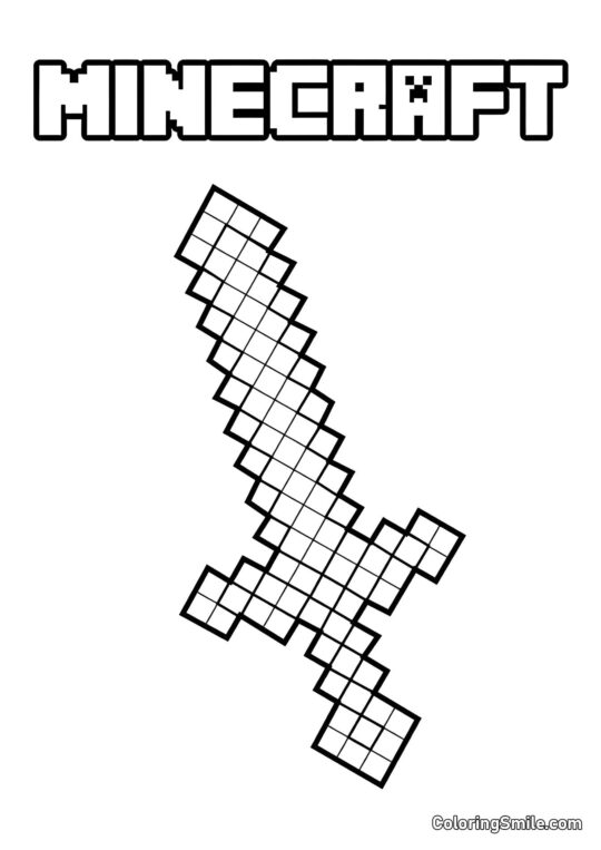 Minecraft meč Minecraft meč - Omalovánka