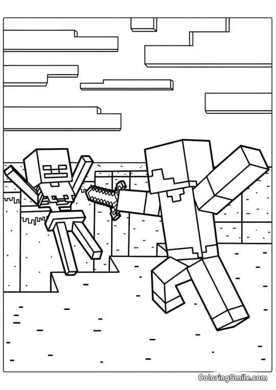 Steve porazil kostlivce Steve porazil kostlivce - Omalovánka