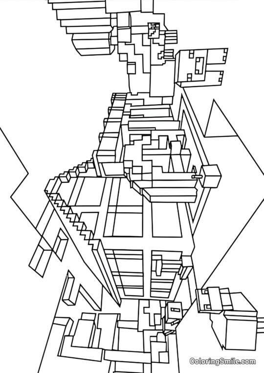 Minecraft dům Minecraft dům - Omalovánka