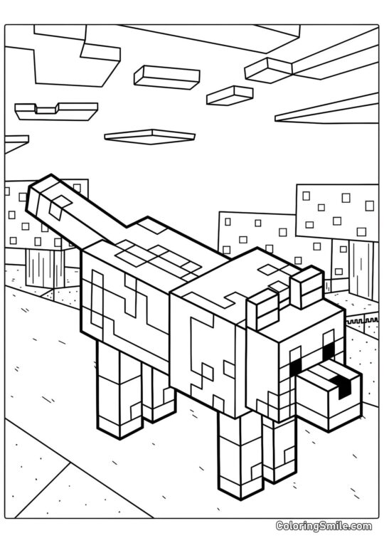 Minecraft pes Minecraft pes - Omalovánka