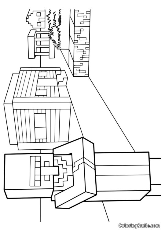 Minecraft obyvatel vesnice Minecraft obyvatel vesnice - Omalovánka