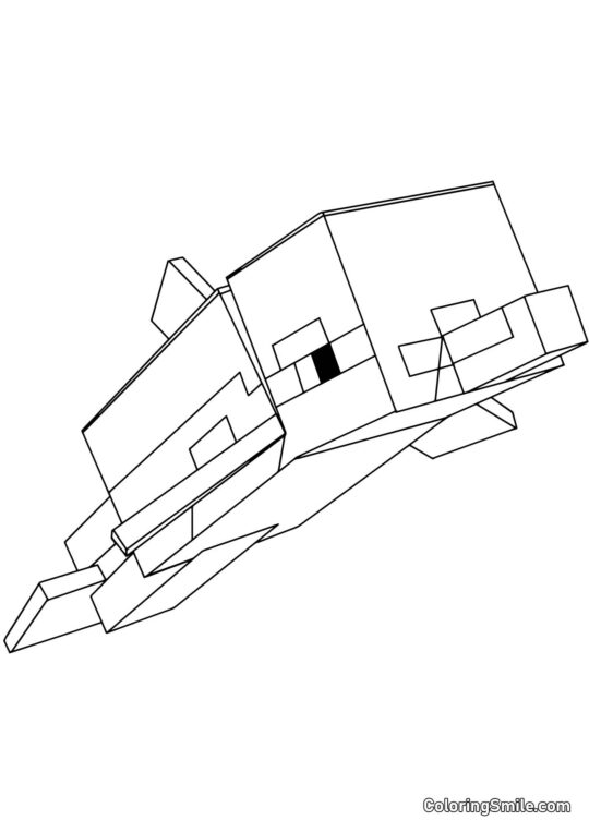 Minecraft delfín Minecraft delfín - Omalovánka