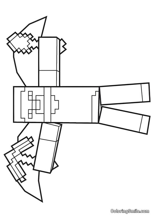 Herobrine s křídly Herobrine s křídly - Omalovánka