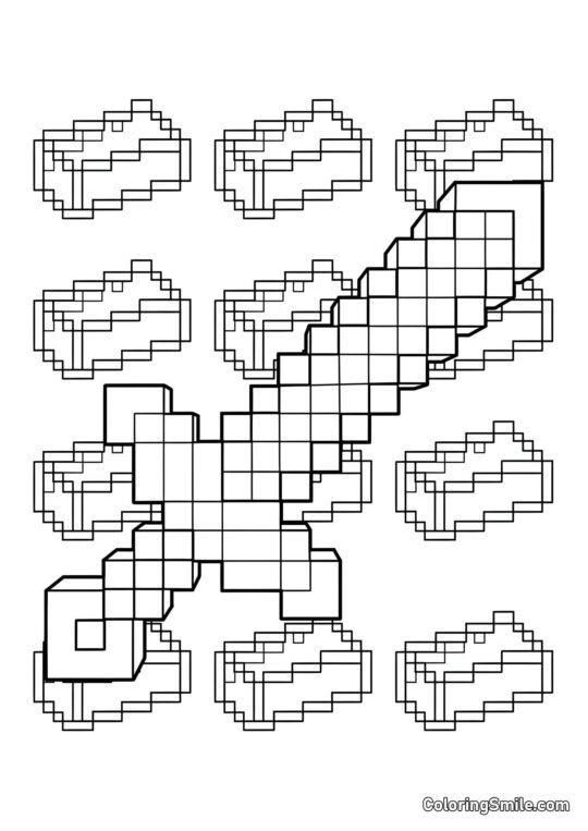 Antistresový Minecraft meč Antistresový Minecraft meč - Omalovánka