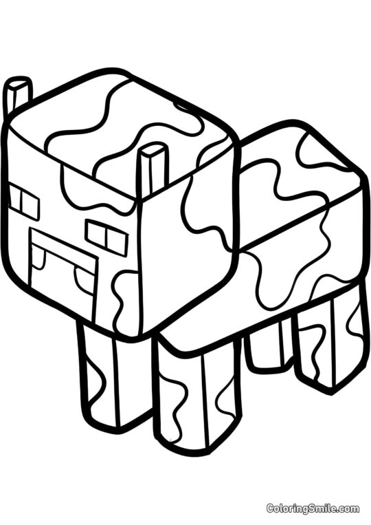 Minecraft kráva Minecraft kráva - Omalovánka