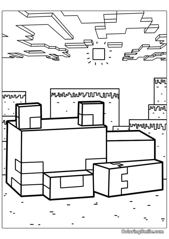 Liška v Minecraft světě Liška v Minecraft světě - Omalovánka
