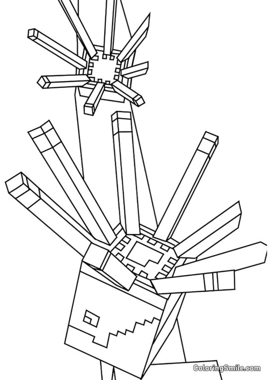Minecraft chobotnice Minecraft chobotnice - Omalovánka