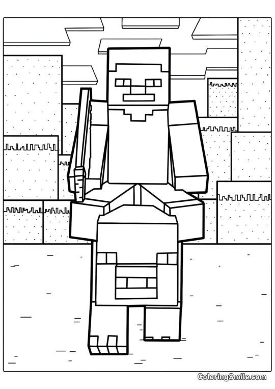 Steve na praseti Steve na praseti - Omalovánka