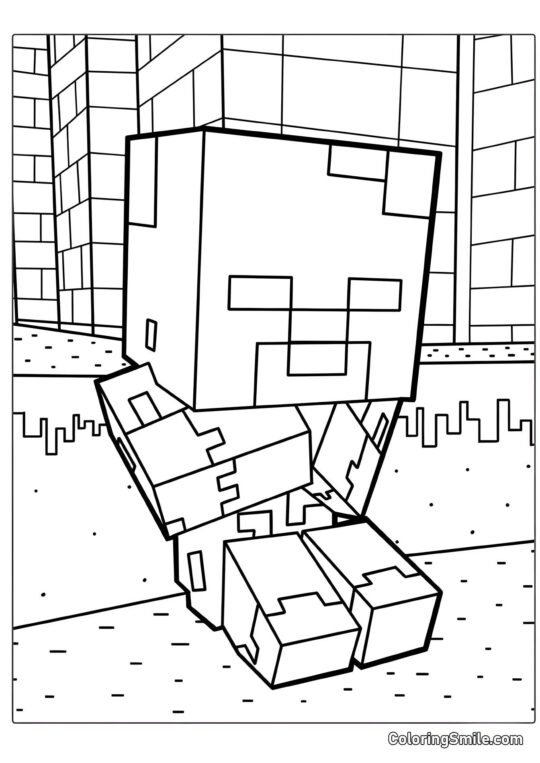 Minecraft miminko zombie Minecraft miminko zombie - Omalovánka