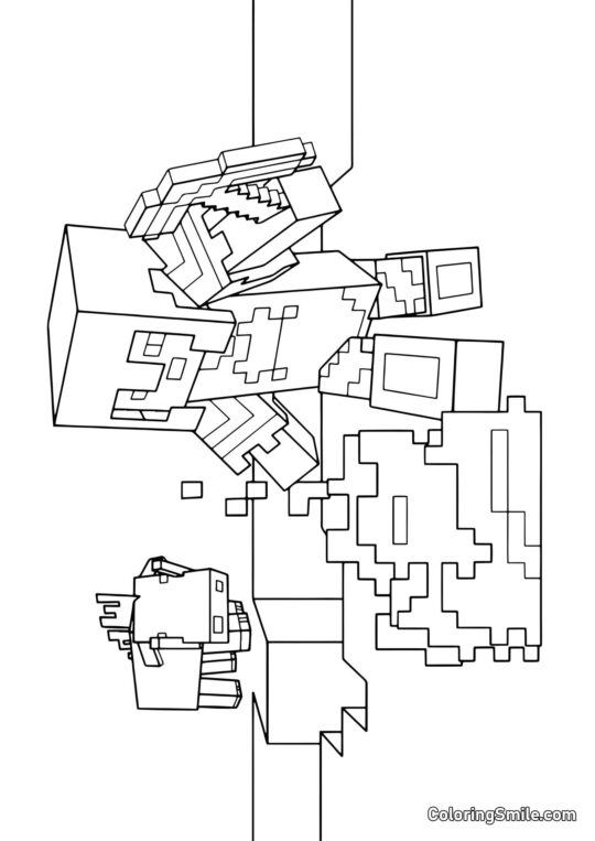 Steve založil táborák Steve založil táborák - Omalovánka