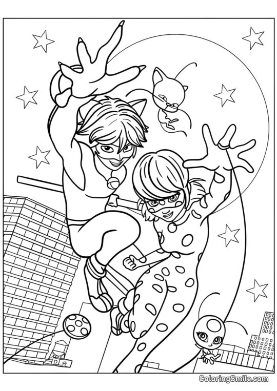 Úžasný brouček a Černý kocour - Omalovánka