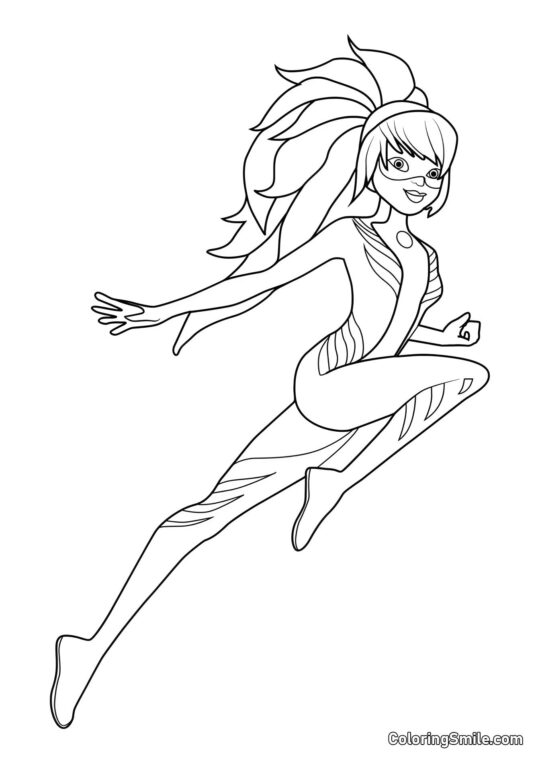 Marinette jako Lady Dragon - Omalovánka