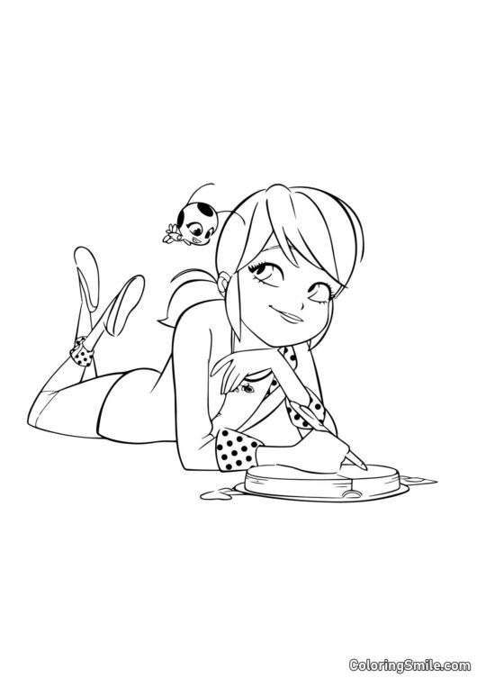 Brouček píšící do deníku - Omalovánka