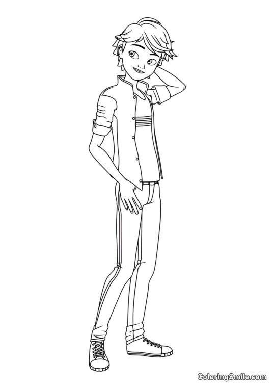 Pohledný Adrien Agreste - Omalovánka