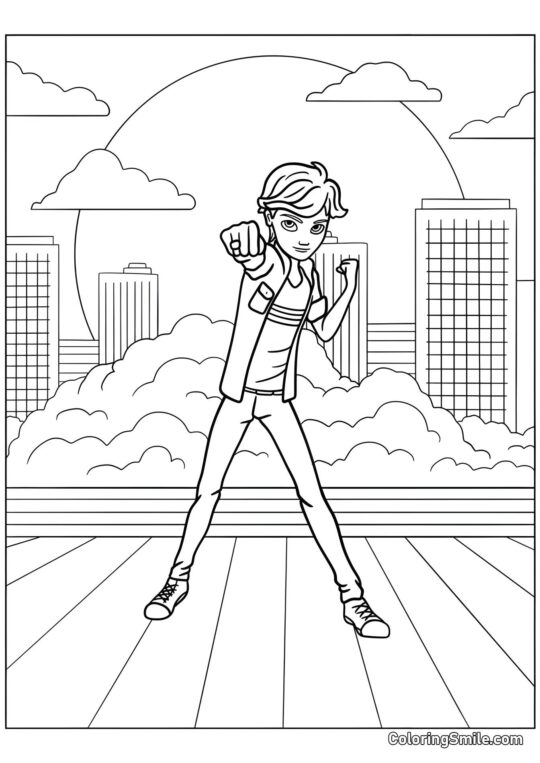 Adrien Agreste vyvolávající Plagga - Omalovánka