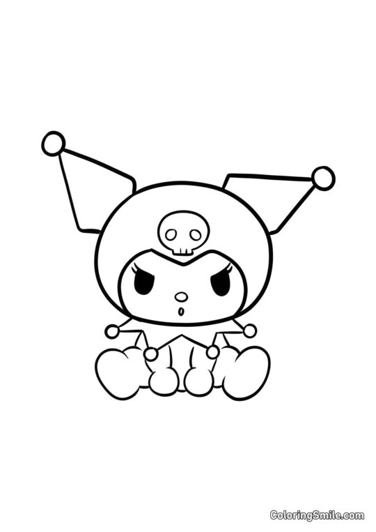 Kuromi sedící - Omalovánka