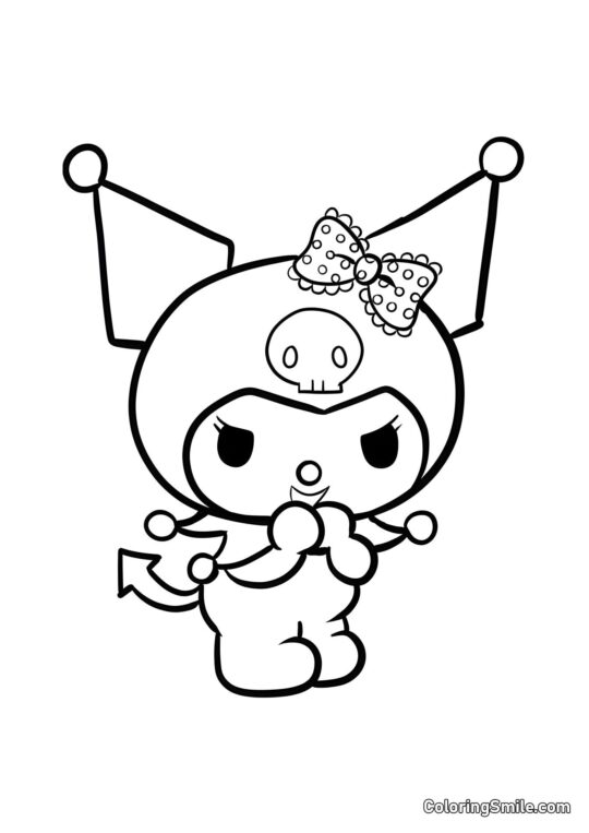 Kuromi s mašlí - Omalovánka