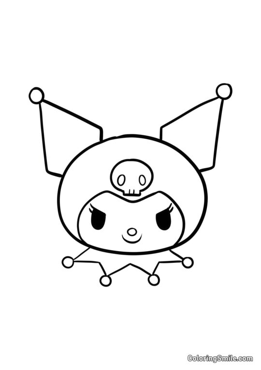 Kuromi hlava - Omalovánka