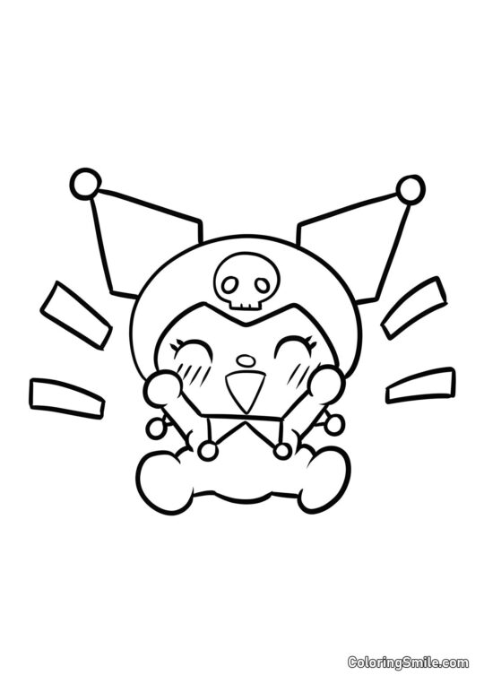 Kuromi nadšená - Omalovánka