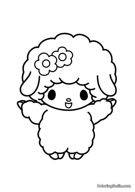 Ovce Klavír z Moje Melodie - Omalovánka