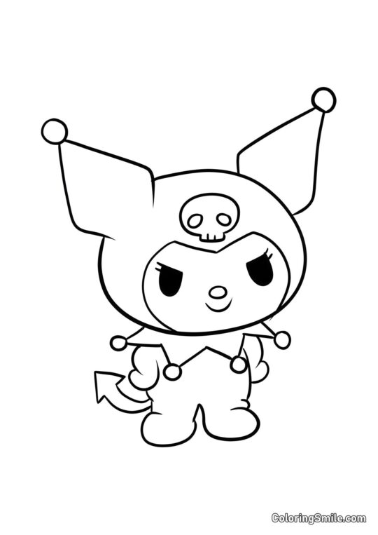 Kuromi se usmívá - Omalovánka