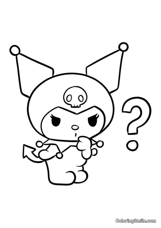 Kuromi zmatená - Omalovánka