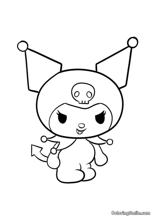 Kuromi se usmívá - Omalovánka