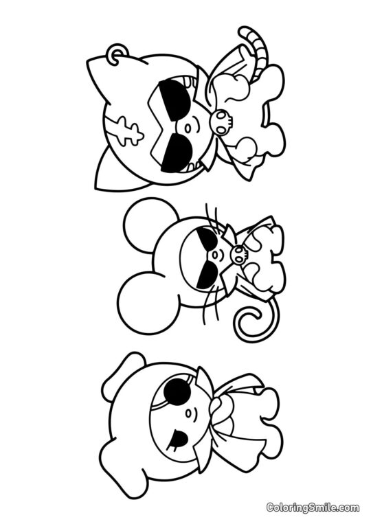 Wanmi, Chumi a Nyanni z Kuromiho gangu - Omalovánka