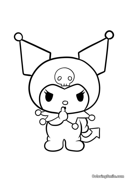 Kuromi žádá o ticho - Omalovánka