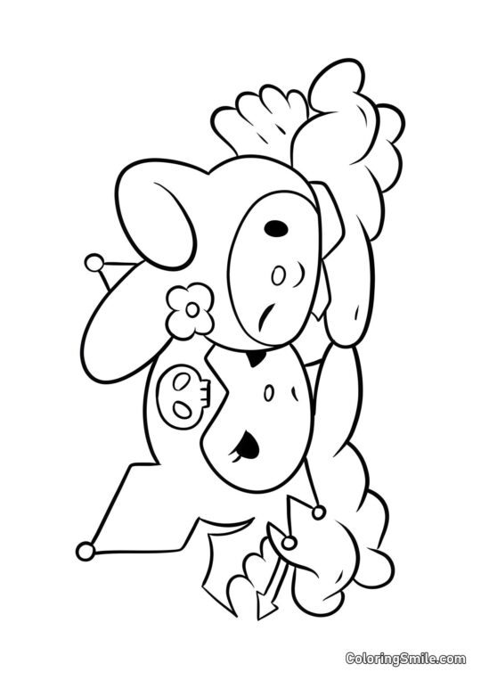 Moje Melodie anděl objímá Kuromi čerta - Omalovánka