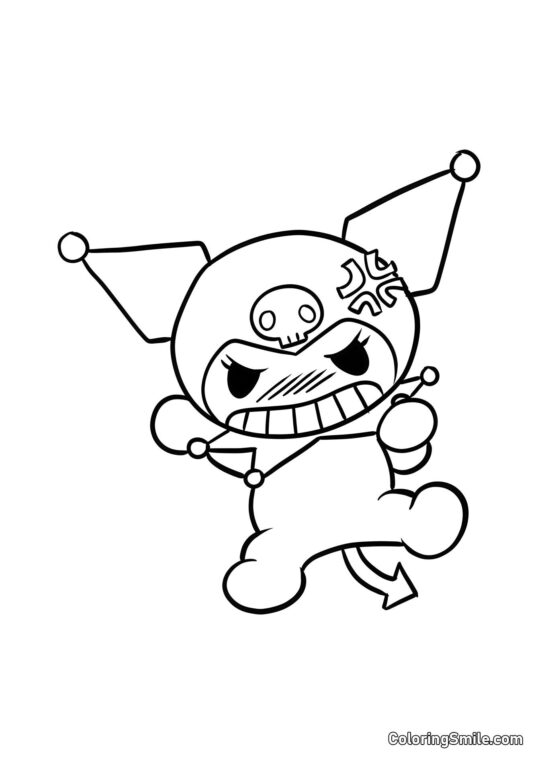 Kuromi naštvaná - Omalovánka