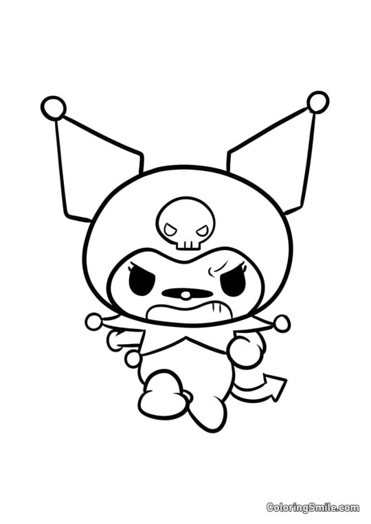 Zajíc Kuromi naštvaný - Omalovánka